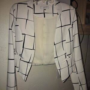 Ovi Women's Black and White Grid Blazer